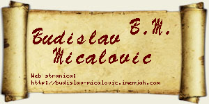 Budislav Mićalović vizit kartica